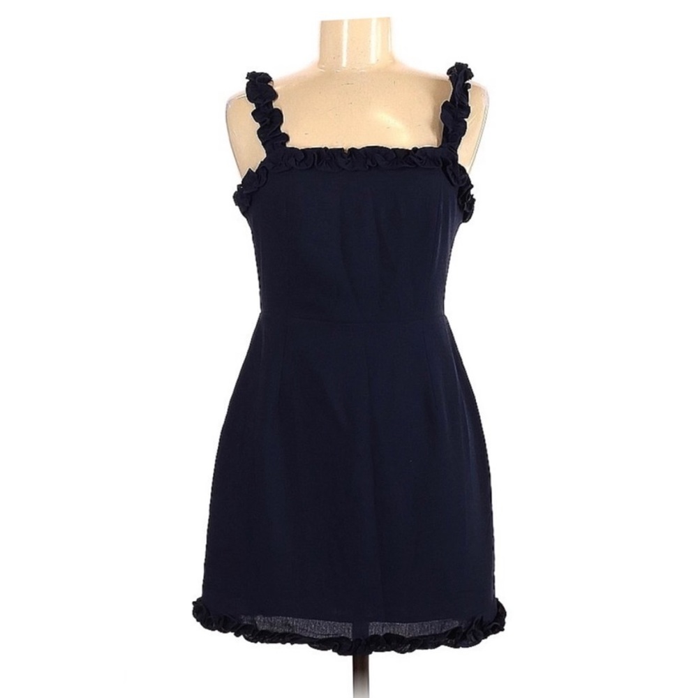 Revolve x Superdown Arabella Ruffle Mini Dress Navy Blue - Picture 2 of 2